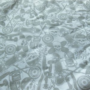 滌棉衛(wèi)衣布白底印花布（拉毛）1